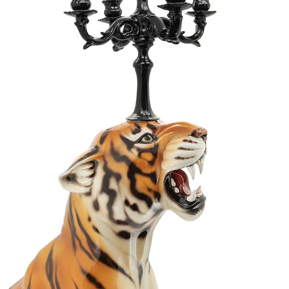 Tiger Candleholder Sculpture In New Condition For Sale In Paris, FR