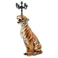 Tiger Candleholder Sculpture