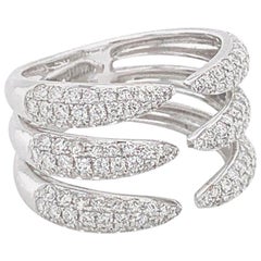 Tiger Claw Diamond Ring in 18 Karat White Gold