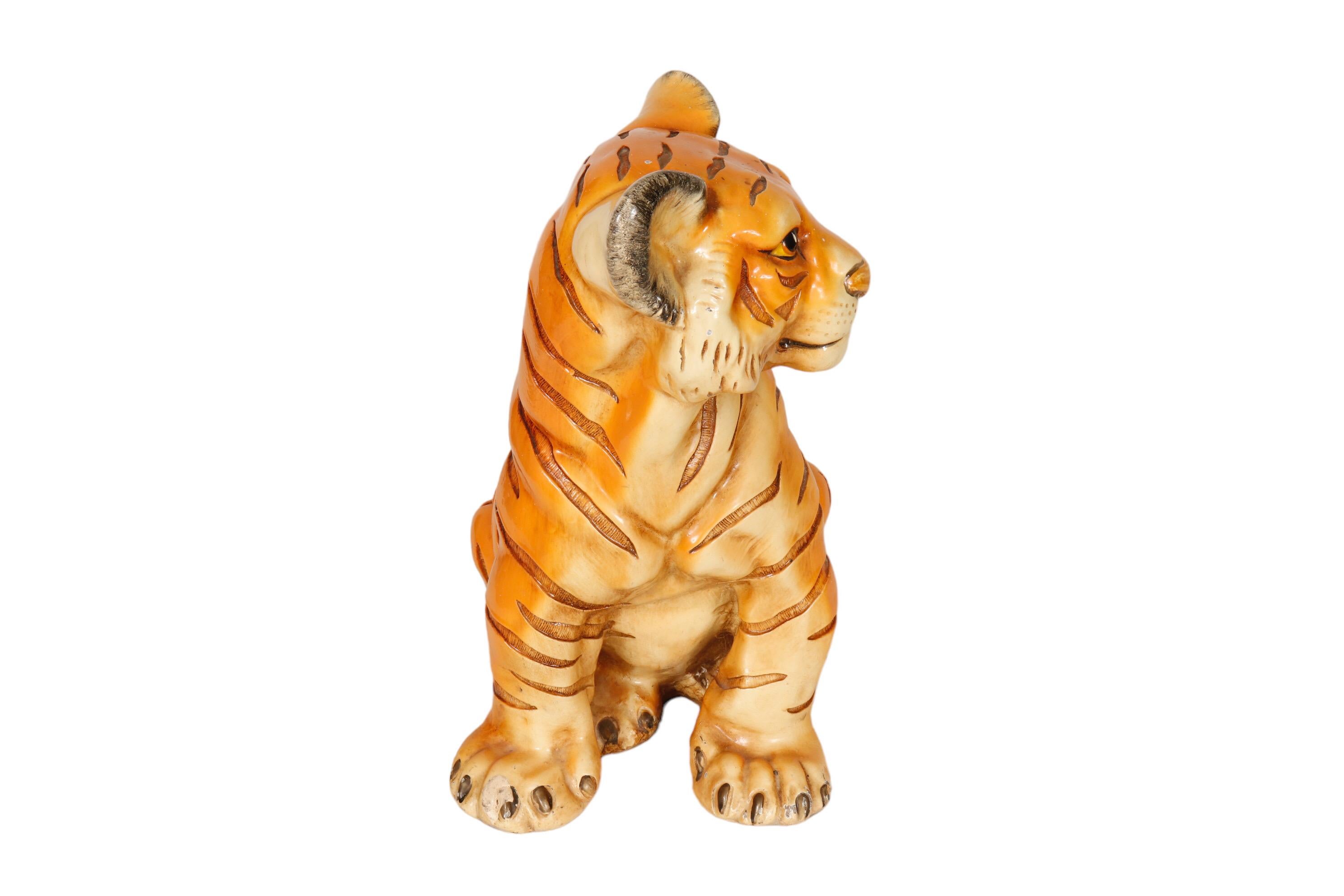 American Tiger Cub Sculpture For Sale