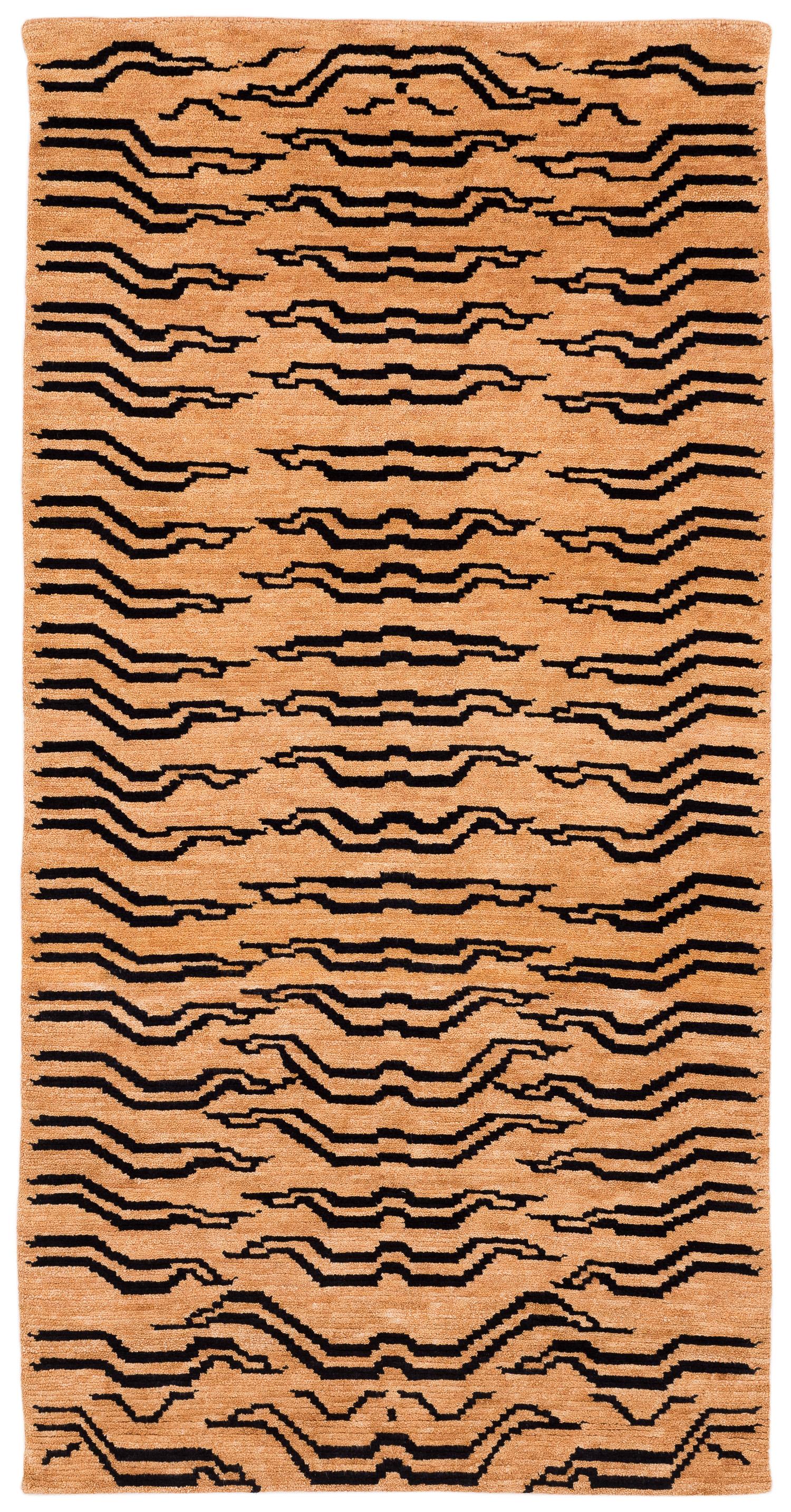 Tapis de course d'accessoires en laine imprimé animal tigré fait à la main par Joseph Carini en vente 5