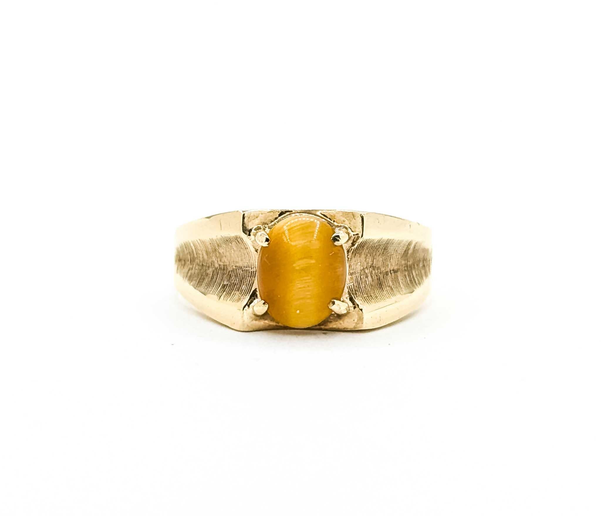 Anillo Ojo de Tigre Oro Amarillo 10K en venta 4