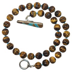 Tiger Eye and Turquoise Necklace