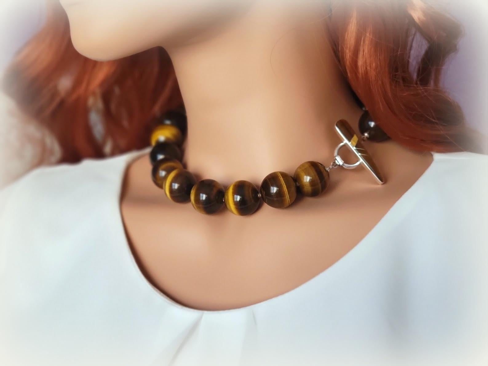 tiger eye beads necklace