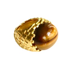 Tiger-Eye 'Tile' Ring