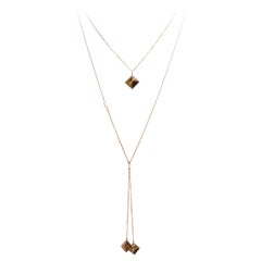 TIGER EYES Diamonds Yellow Gold Necklace