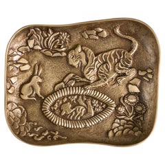 Tiger & Hare Trinket Tray in Brass, Viya by Vikram Goyal