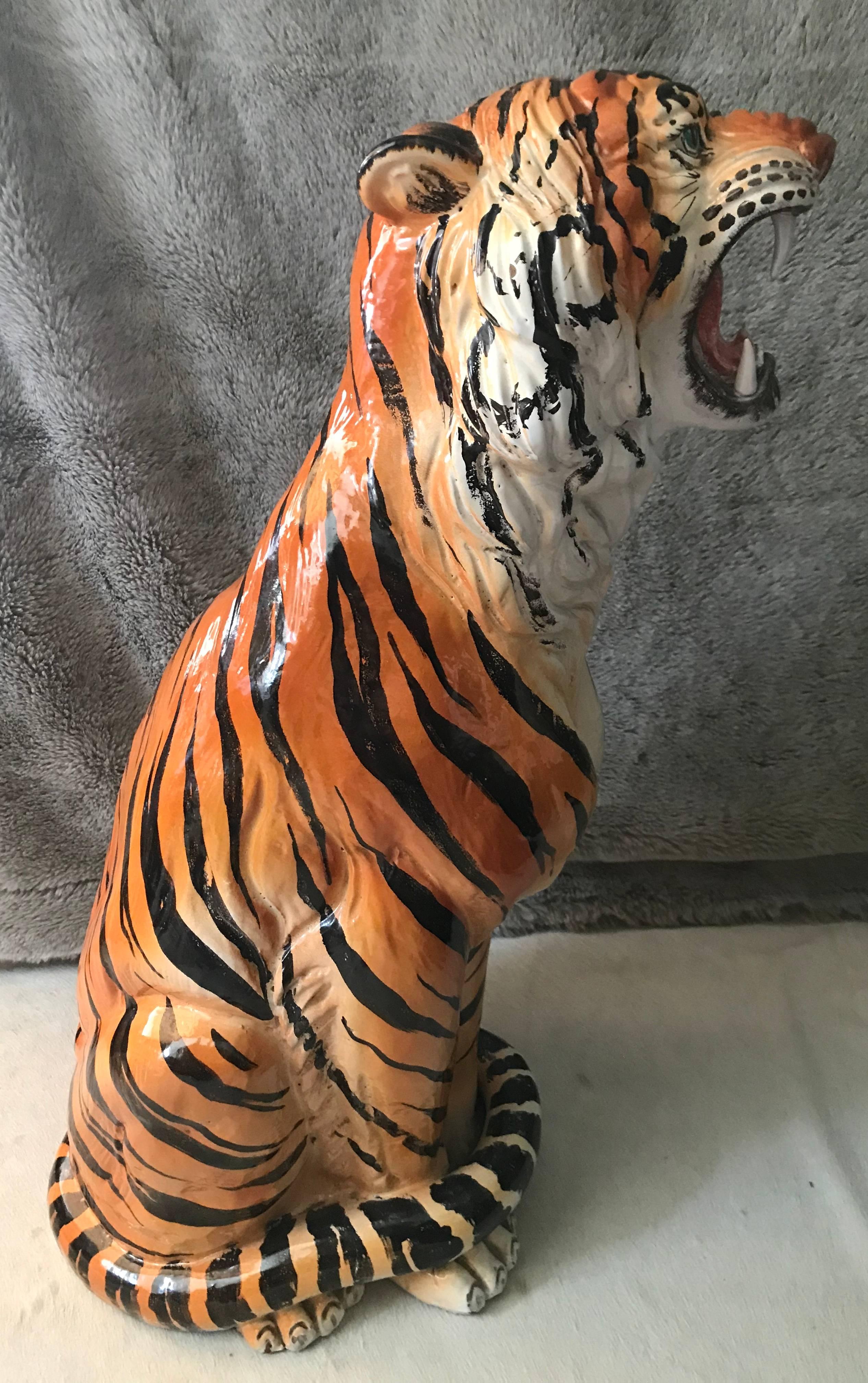 Mid-Century Modern Tiger in Terracotta, 1960s, Italy For Sale