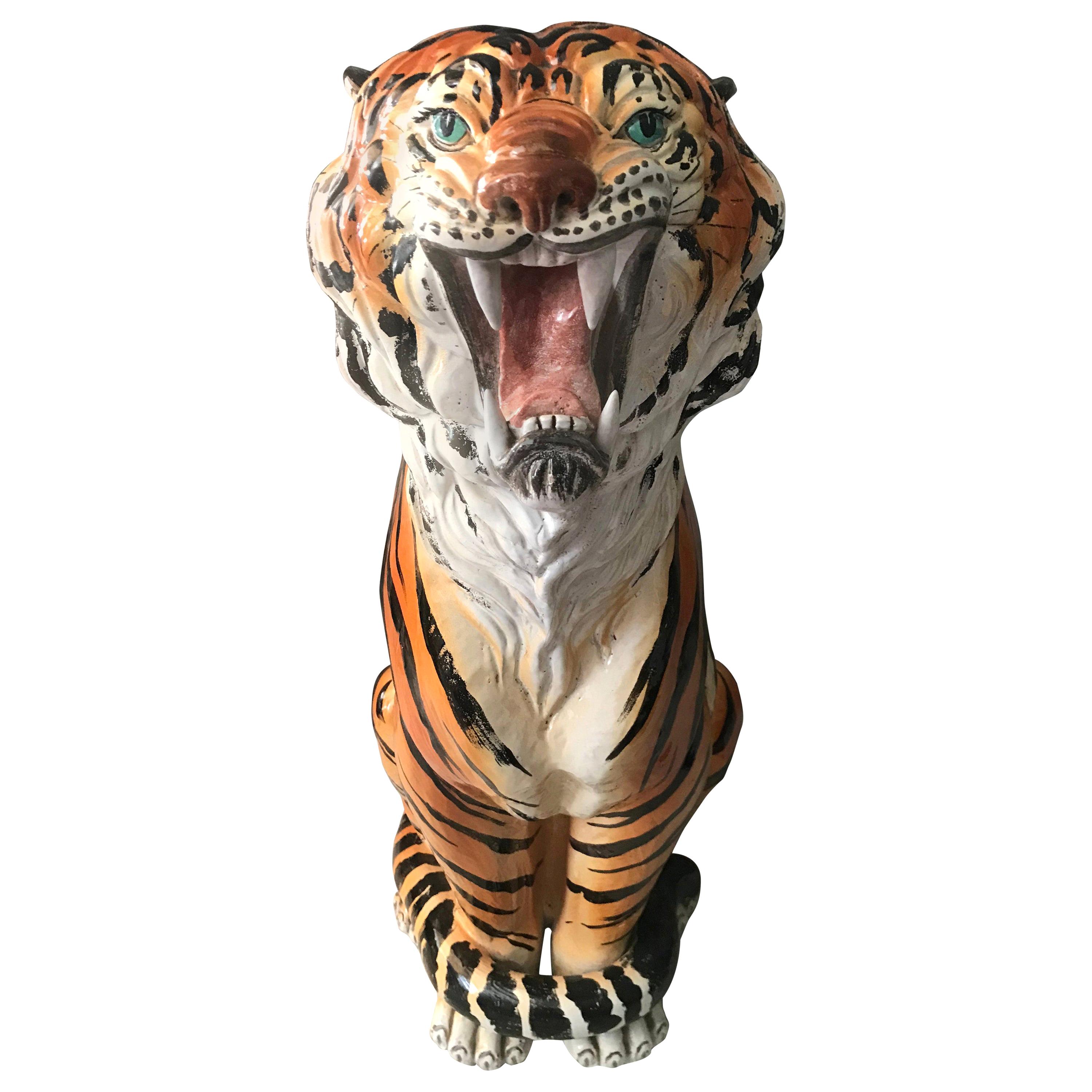 Tiger in Terracotta, 1960s, Italy For Sale