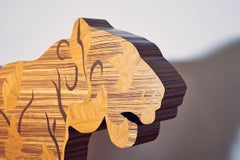 "Tiger" Inlaid Wood Art Piece by Ivan Paradisi, Italy