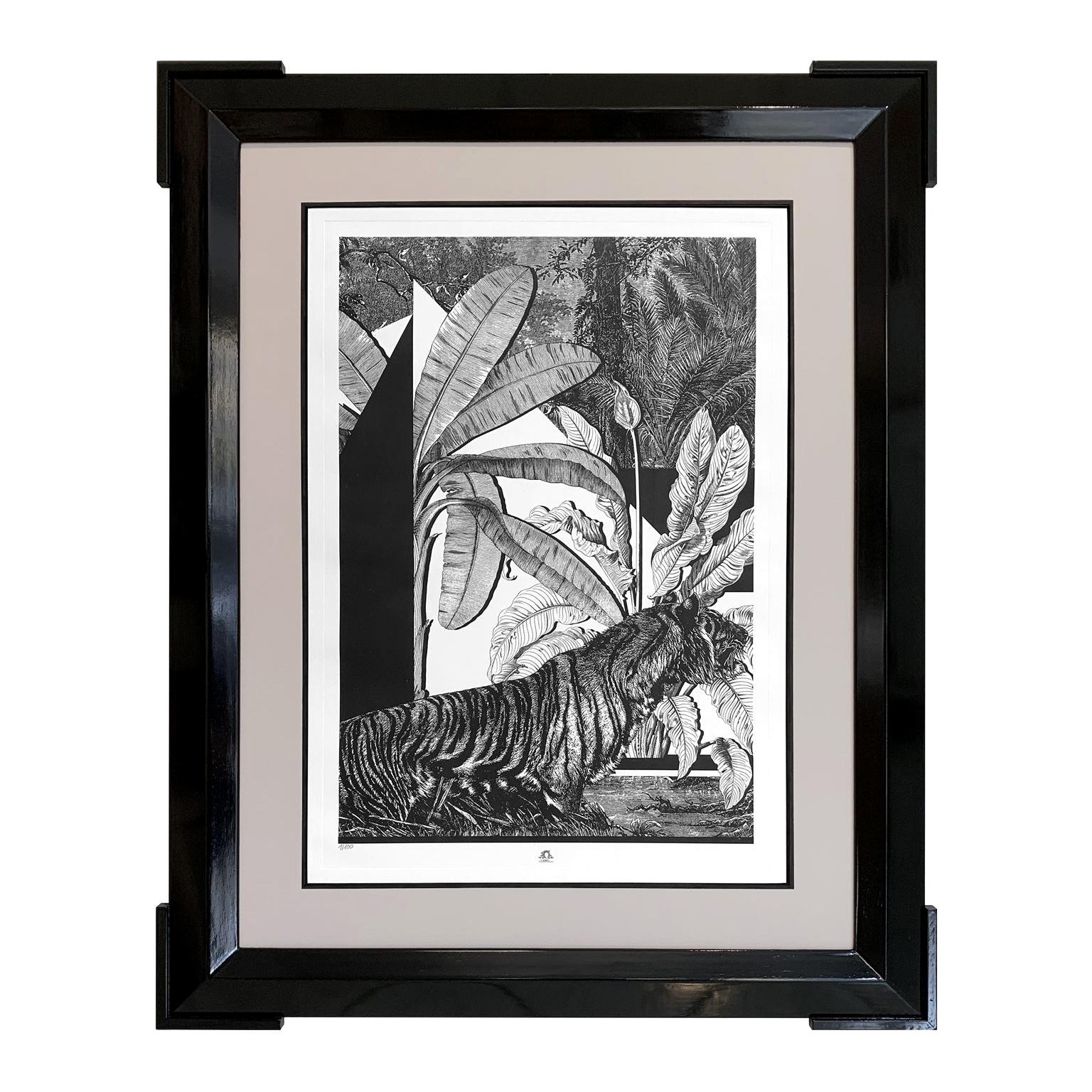 Italian handmade limited edition print  "Black & Wild" Collection For Sale