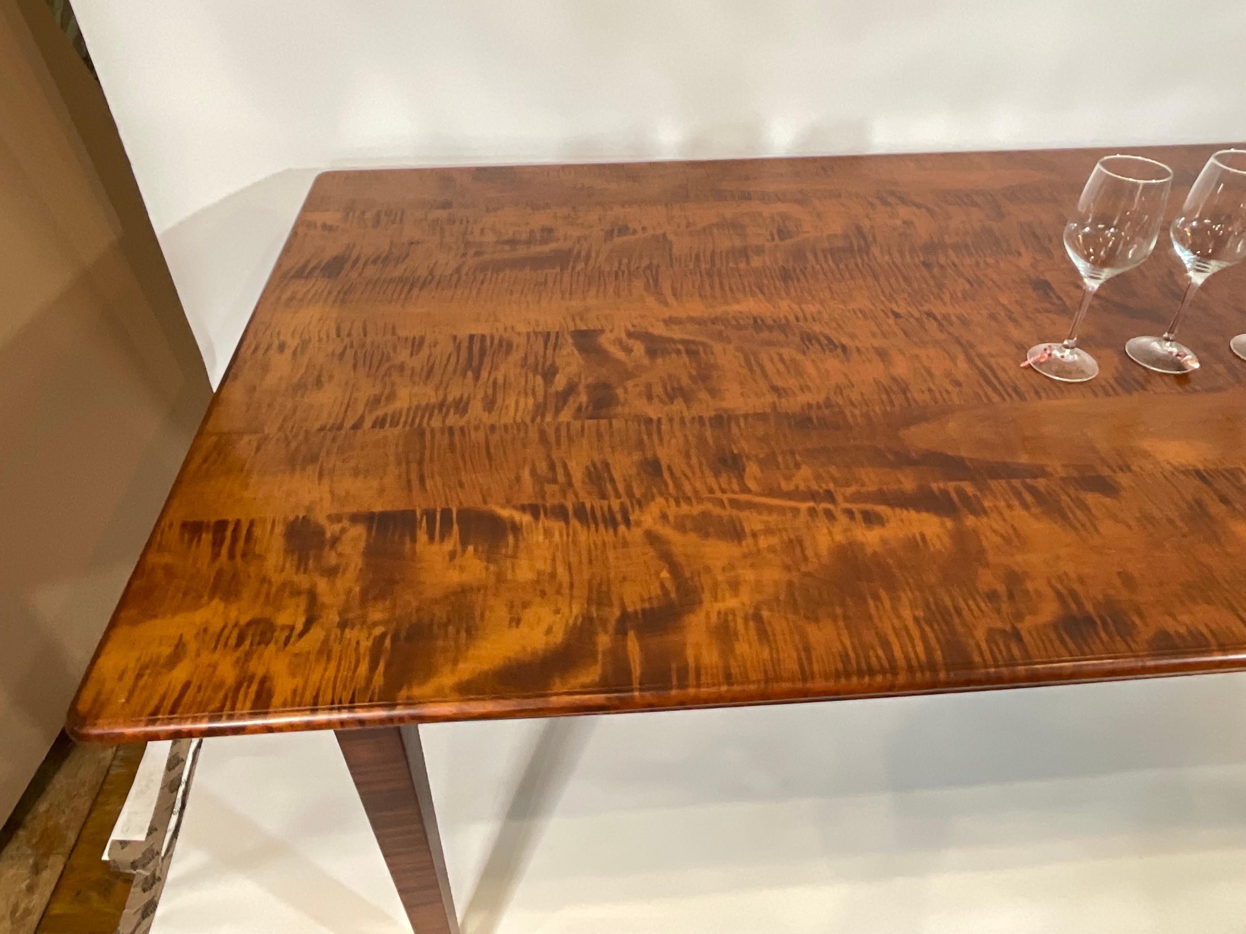 Wood Tiger Maple Dining Table For Sale