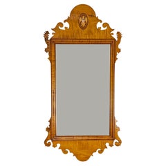 Tiger Maple Federal Chippendale Mirror by D.R. Dimes