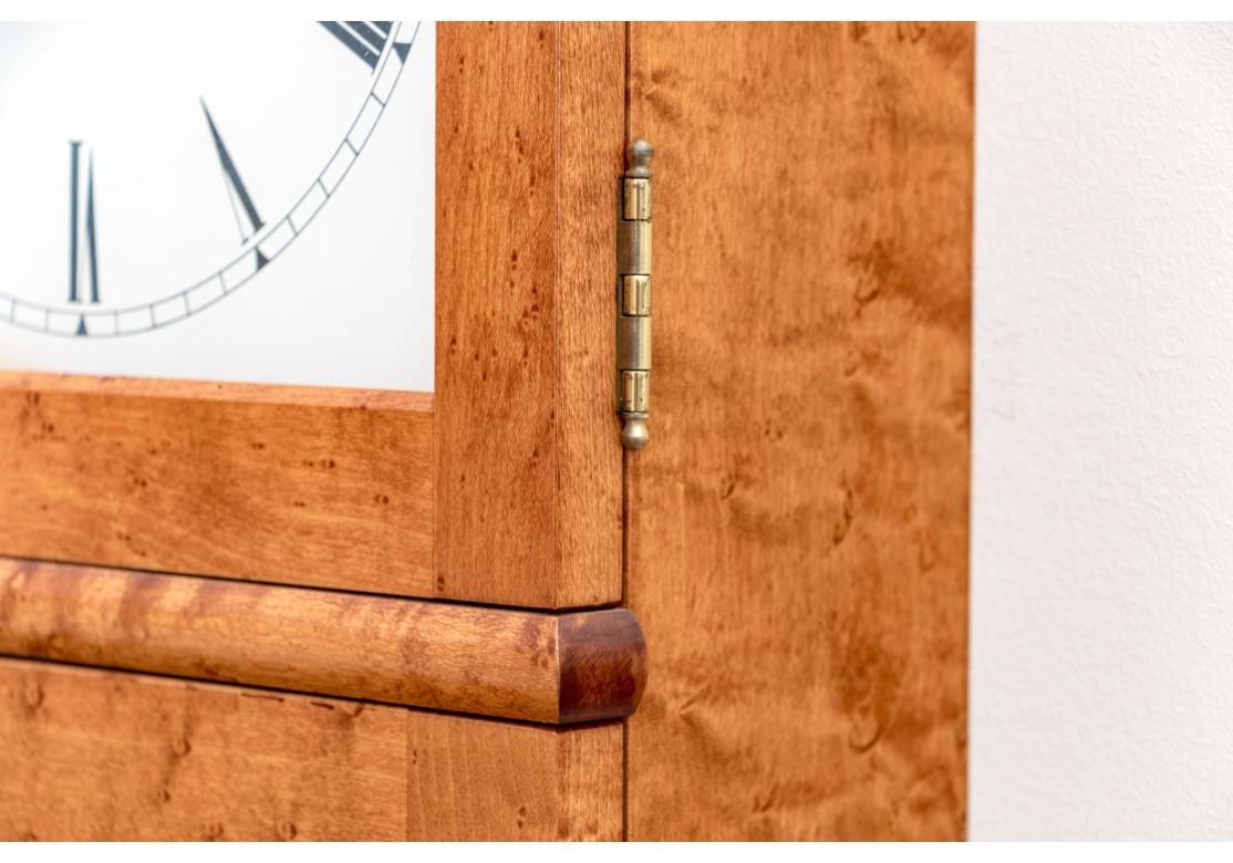 Shaker Tiger Maple Framed Wall Mounted Clock By Ian Ingersoll For Sale