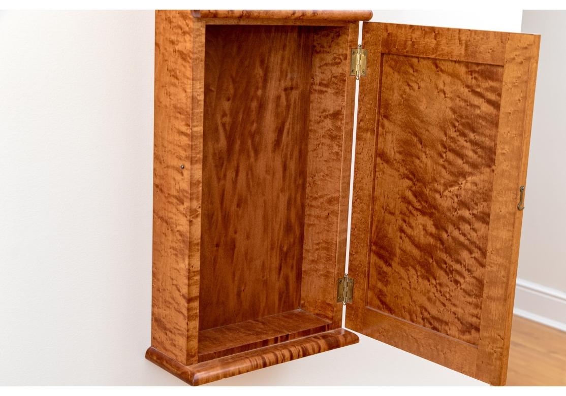 Tiger Maple Framed Wall Mounted Clock By Ian Ingersoll For Sale 1