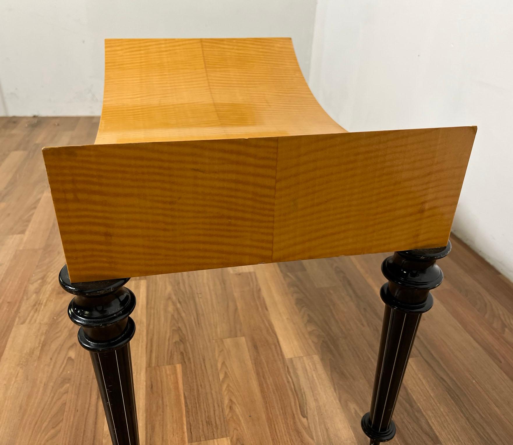 Wood Tiger Maple Postmodern Studio Craft Bench in the Biedermeier Style