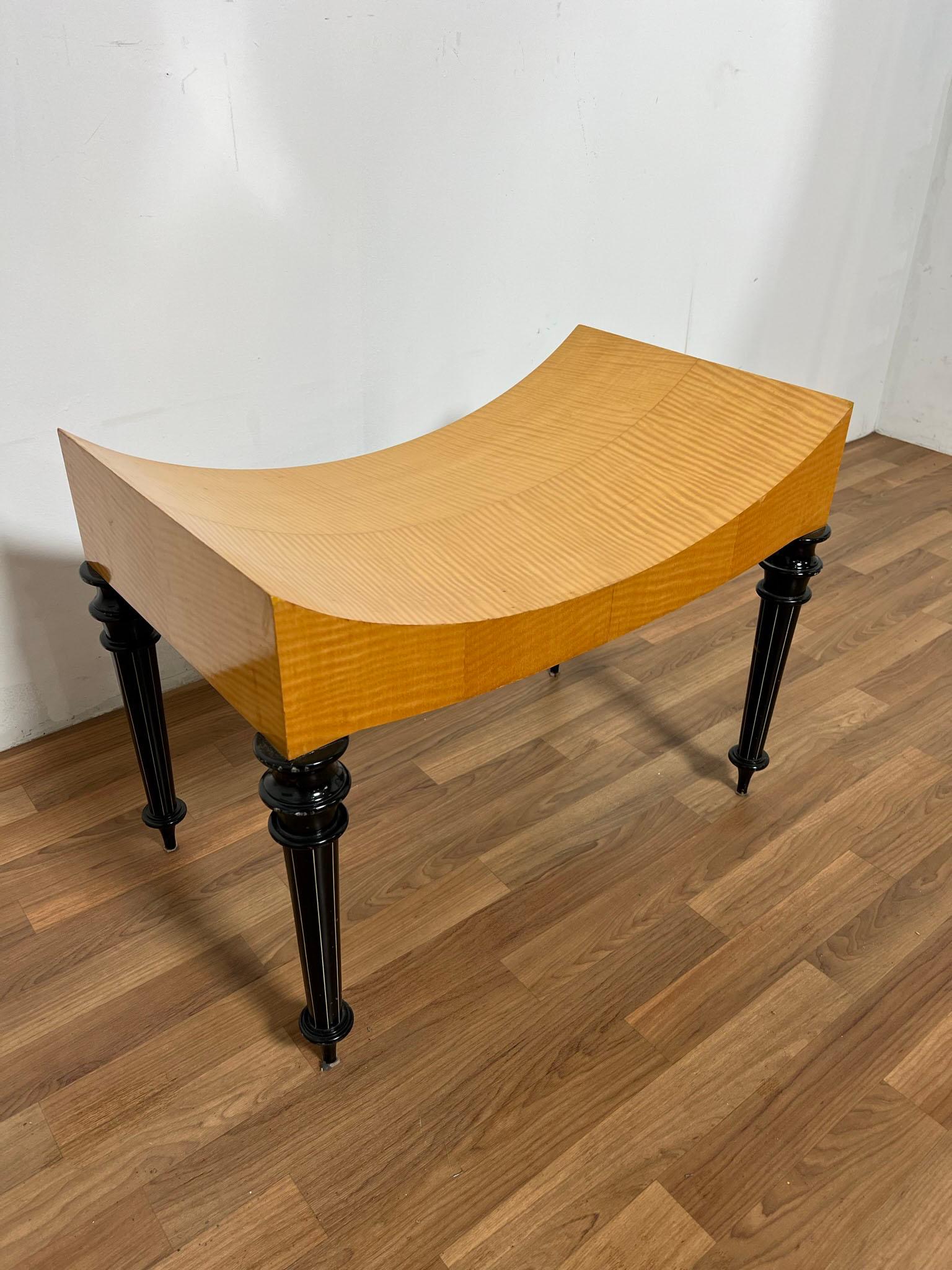 Tiger Maple Postmodern Studio Craft Bench in the Biedermeier Style 2