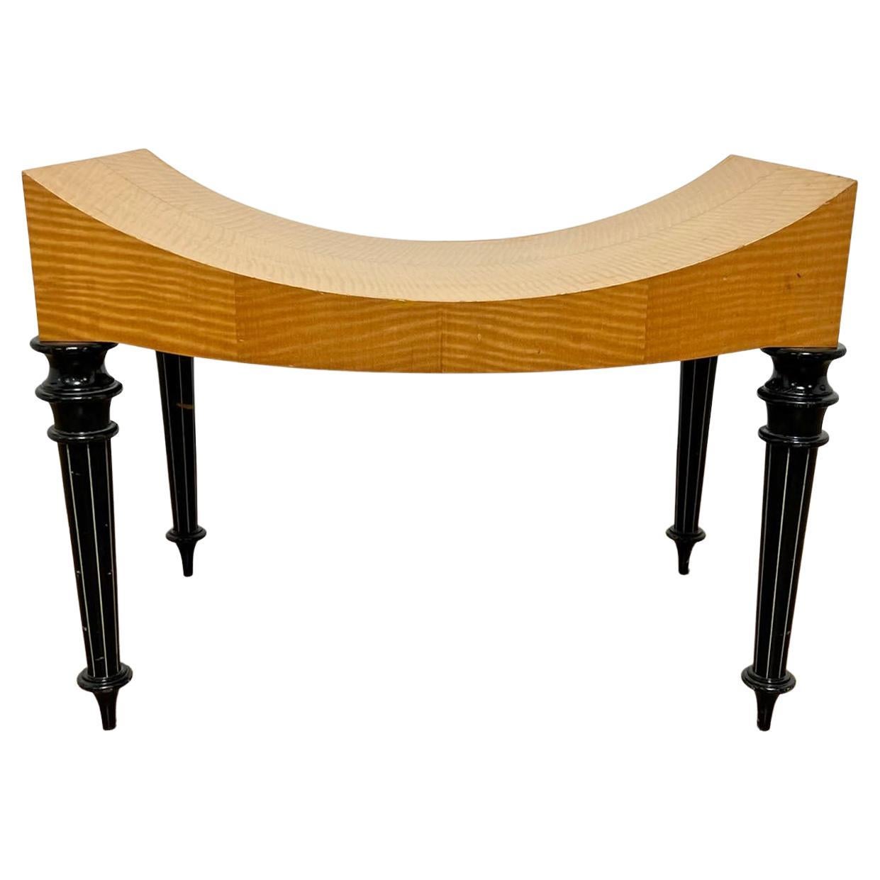 Tiger Maple Postmodern Studio Craft Bench in the Biedermeier Style