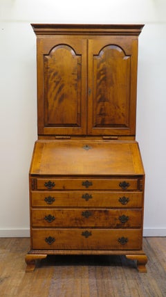 Tiger Maple Secretary Chippendale Style