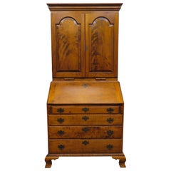 Tiger Maple Secretary Chippendale Style