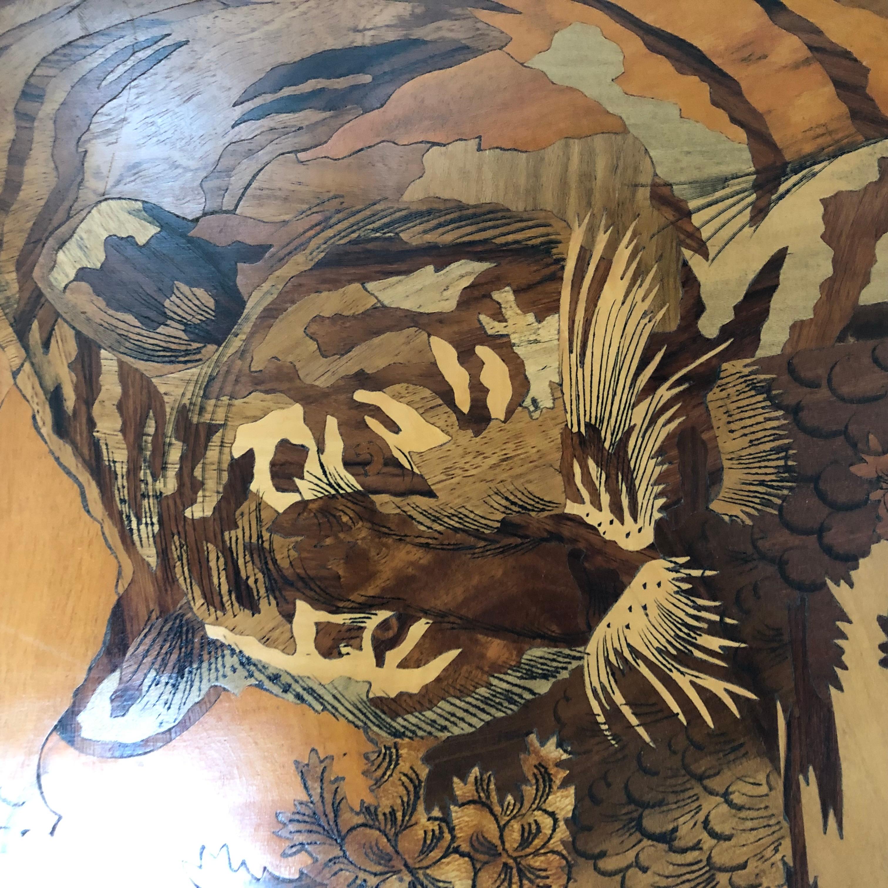 Colgante de pared de marquetería de tigre Madera en venta