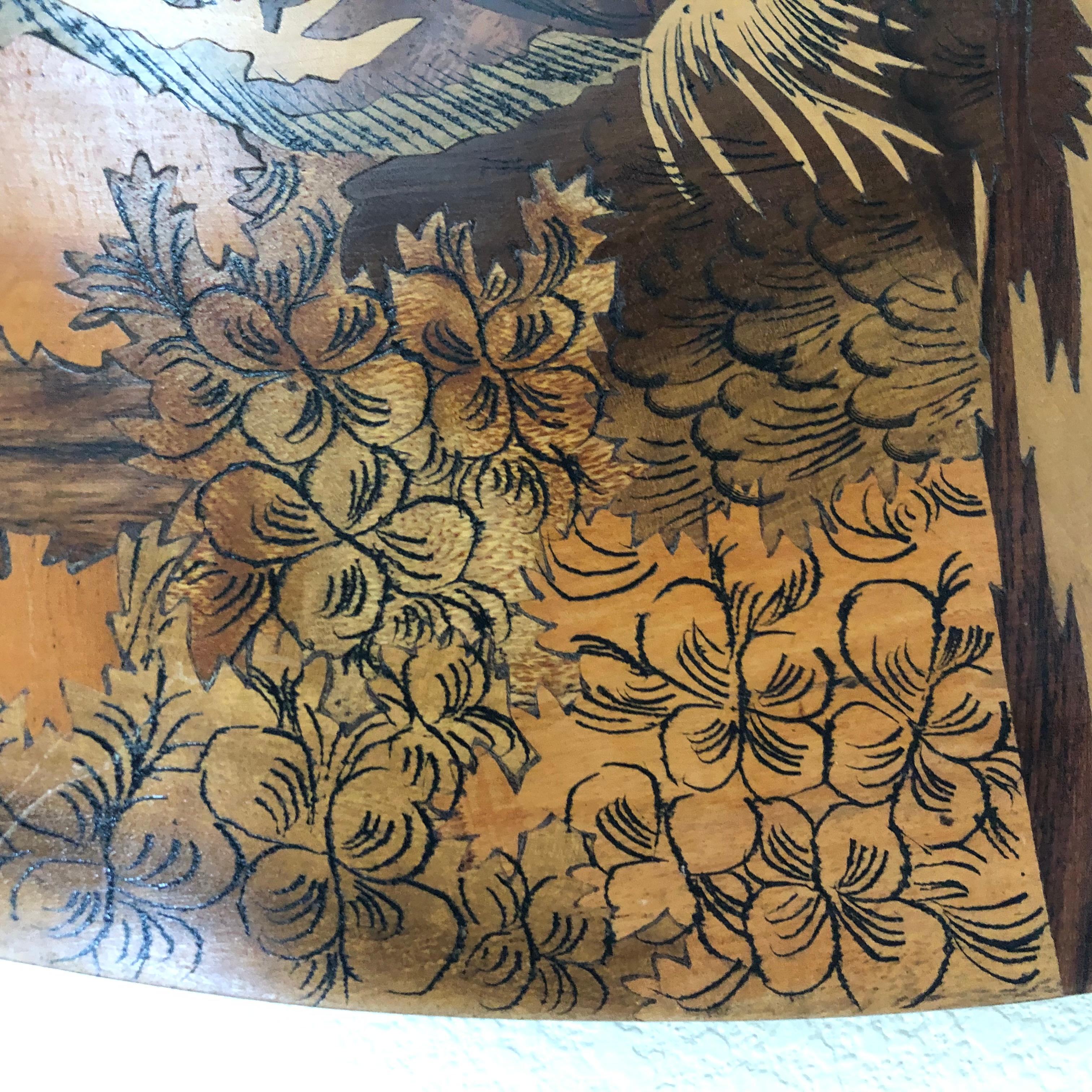 Colgante de pared de marquetería de tigre en venta 1