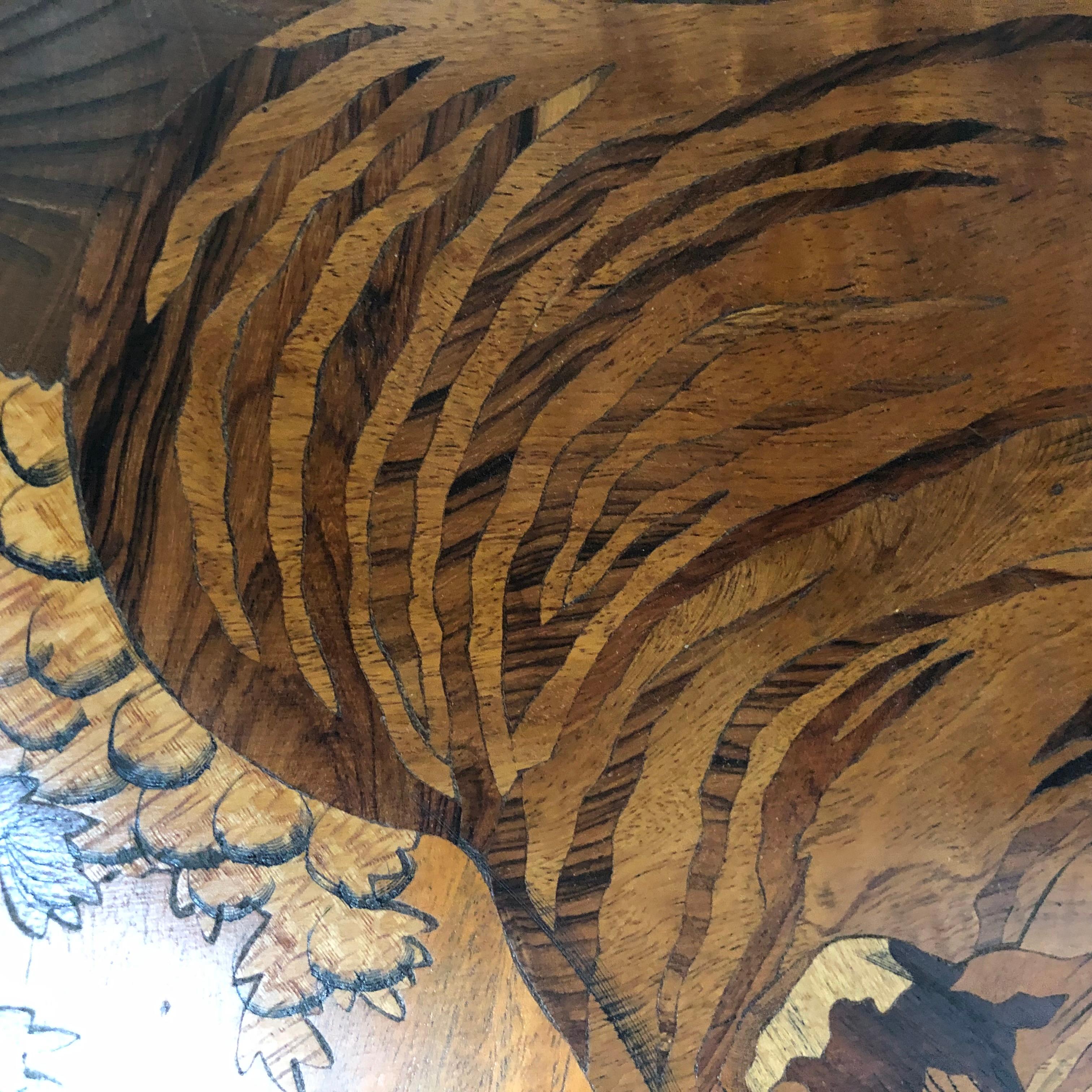 Colgante de pared de marquetería de tigre en venta 3