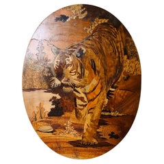 Tiger Marquetry Wall Hanging