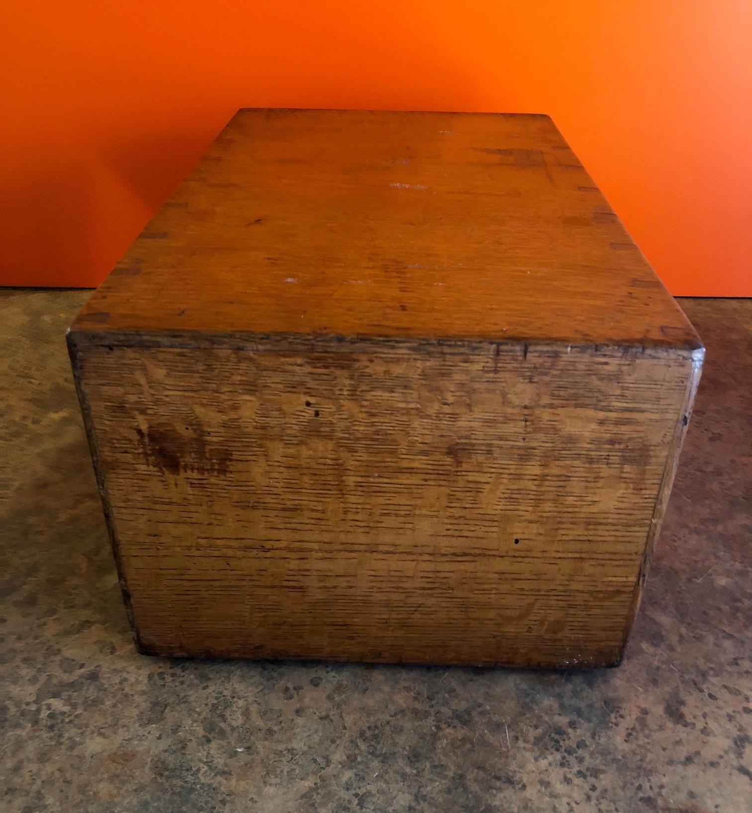 Tiger Oak Card Catalog Box by Library Bureau Makers at 1stDibs