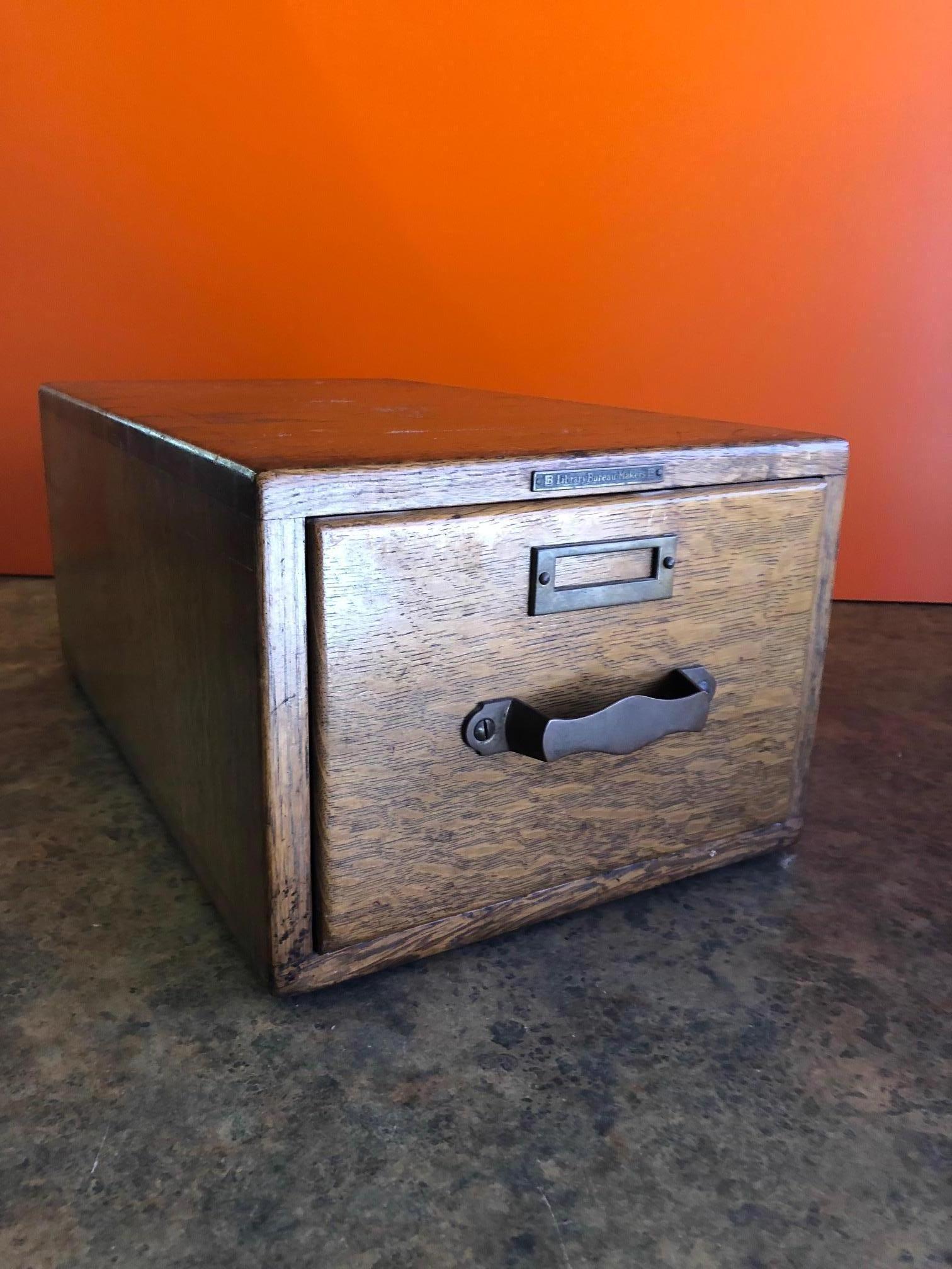 Tiger Oak Card Catalog Box by Library Bureau Makers at 1stDibs