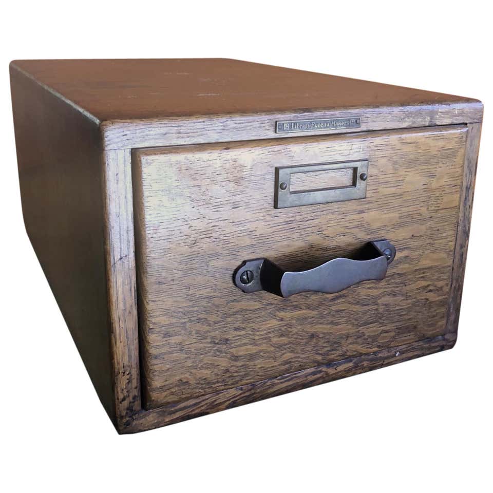 Tiger Oak Card Catalog Box by Library Bureau Makers at 1stDibs