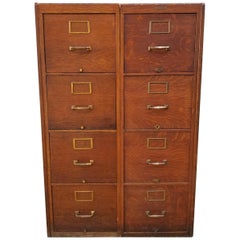 Tiger Oak File Cabinet, Early 20th Century