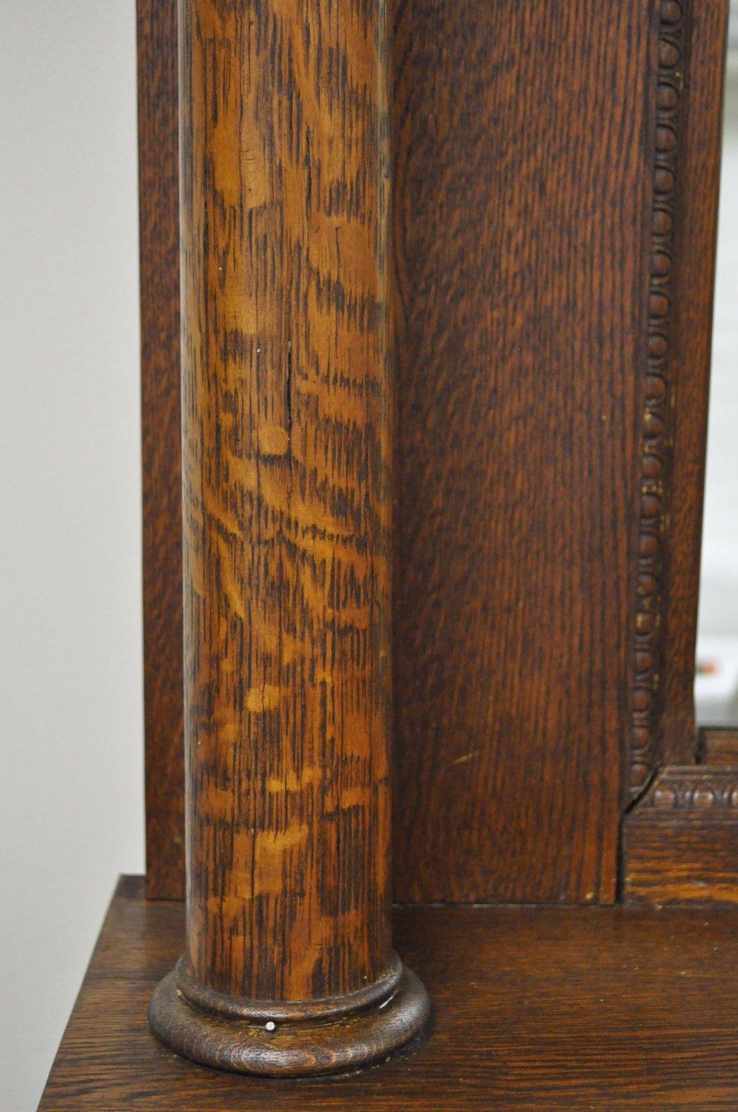 Tiger Oak Fireplace Mantel Surround Mirror Architectural Salvage 3