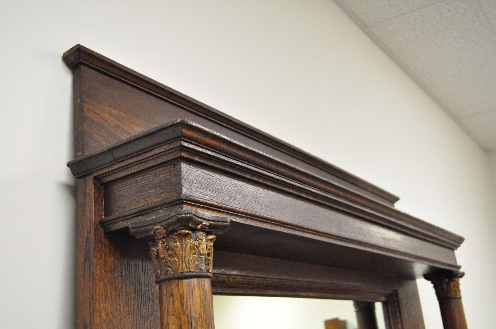 Tiger Oak Fireplace Mantel Surround Mirror Architectural Salvage 2