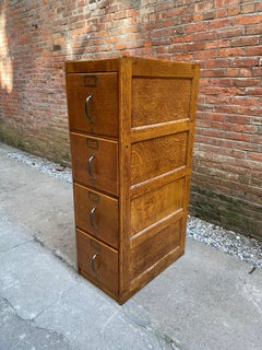Tiger Oak Four Drawer File Cabinet