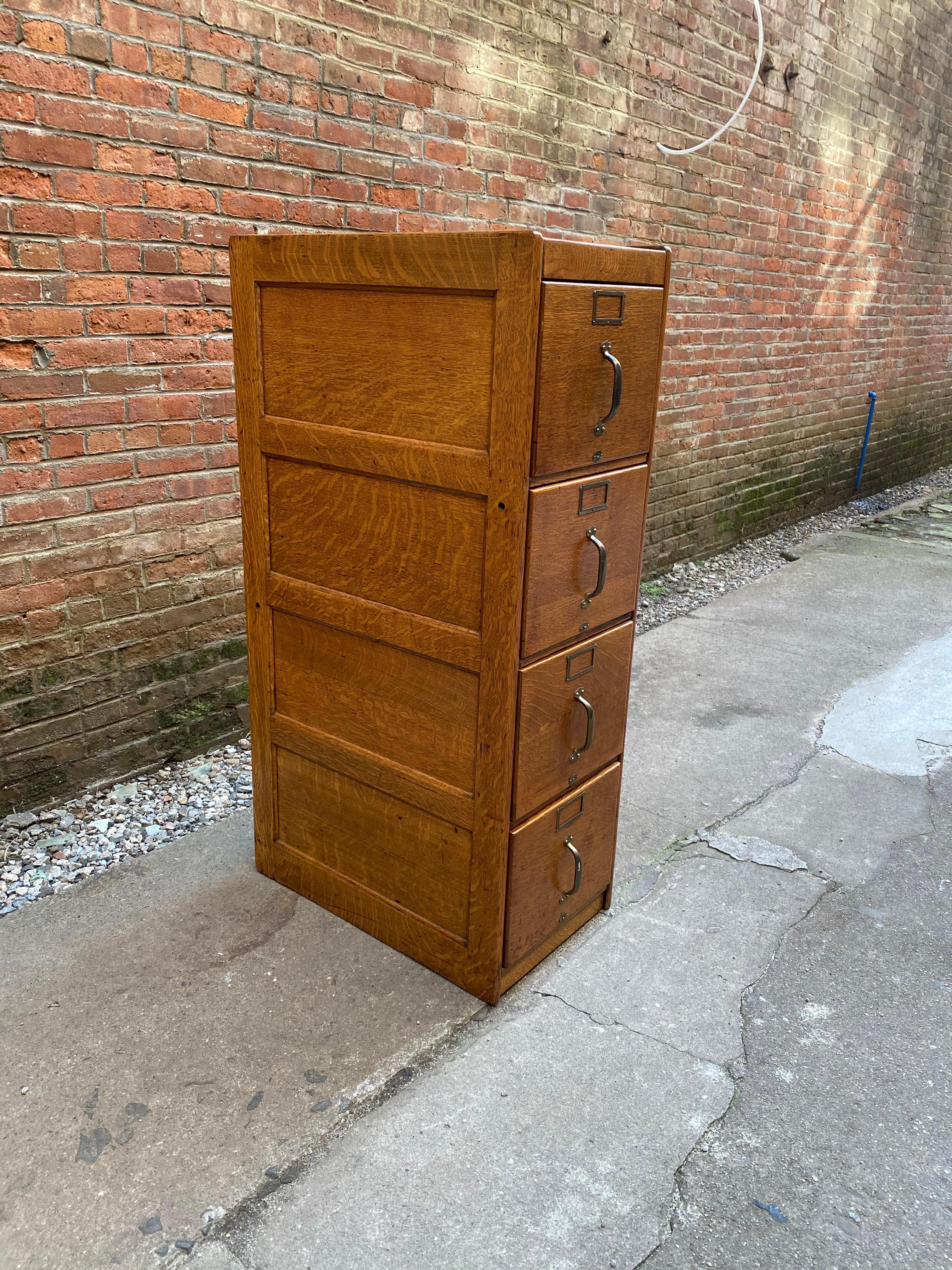 antique oak filing cabinet