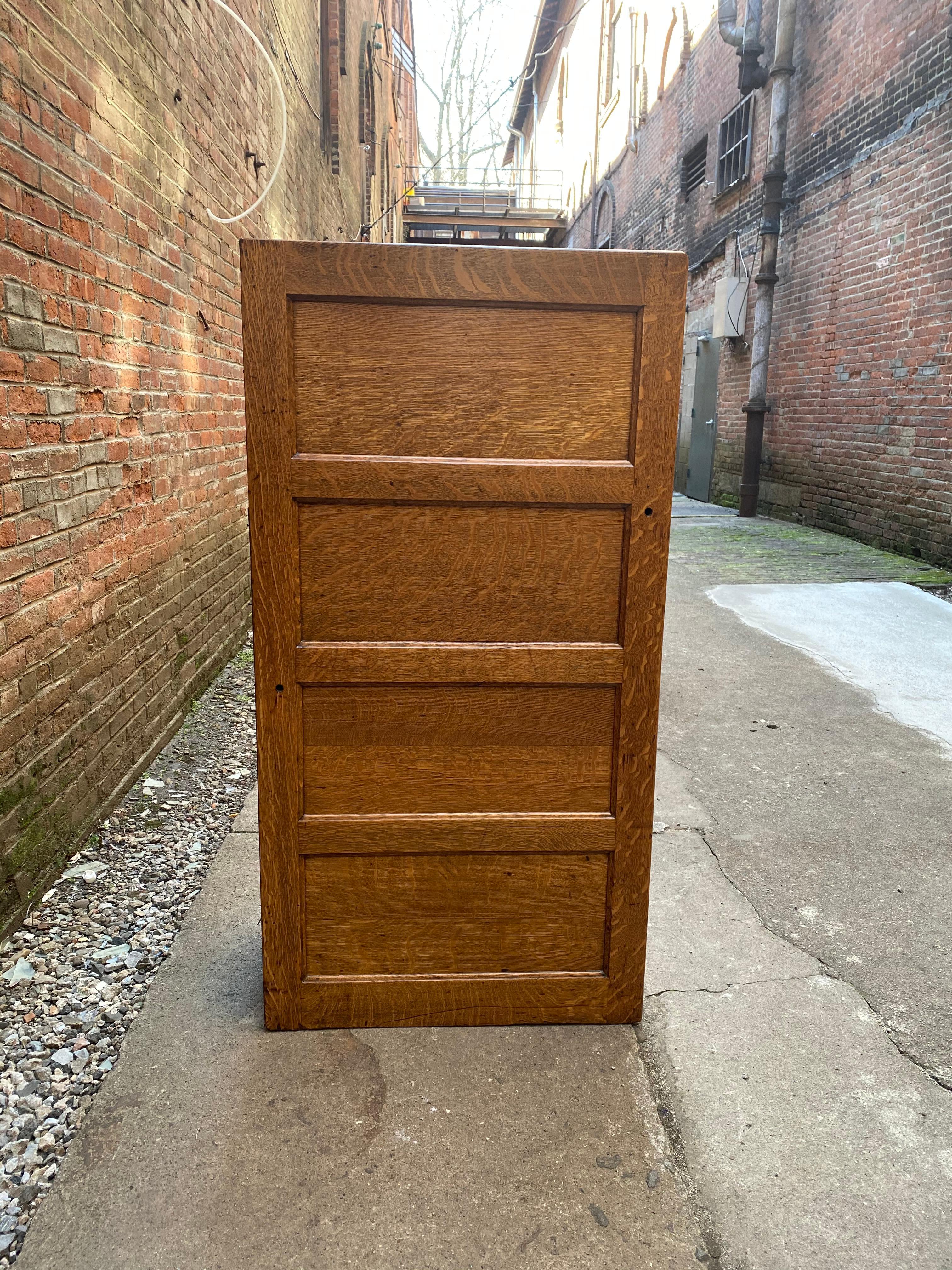 Tiger Oak Four Drawer File Cabinet In Good Condition In Garnerville, NY