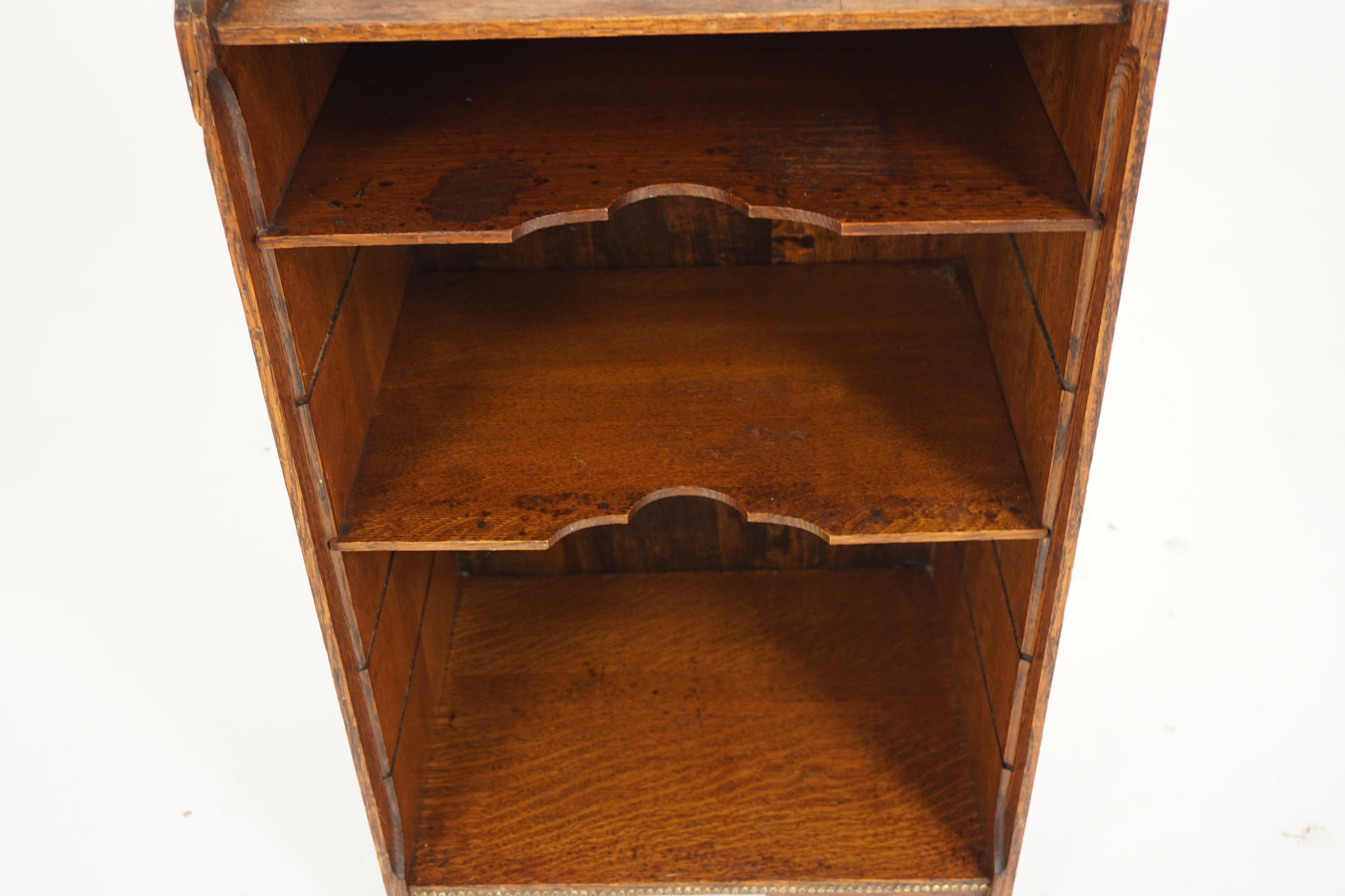 Tiger Oak Open Sheet Music Cabinet, Bookcase, File Cabinet, American 1910, B2901 In Good Condition In Vancouver, BC