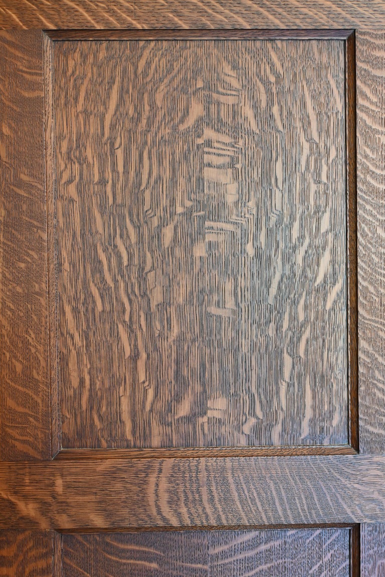 Tiger Oak 'Quarter Sawn' 1929 Paneled Room and Doors Complete For Sale at 1stDibs
