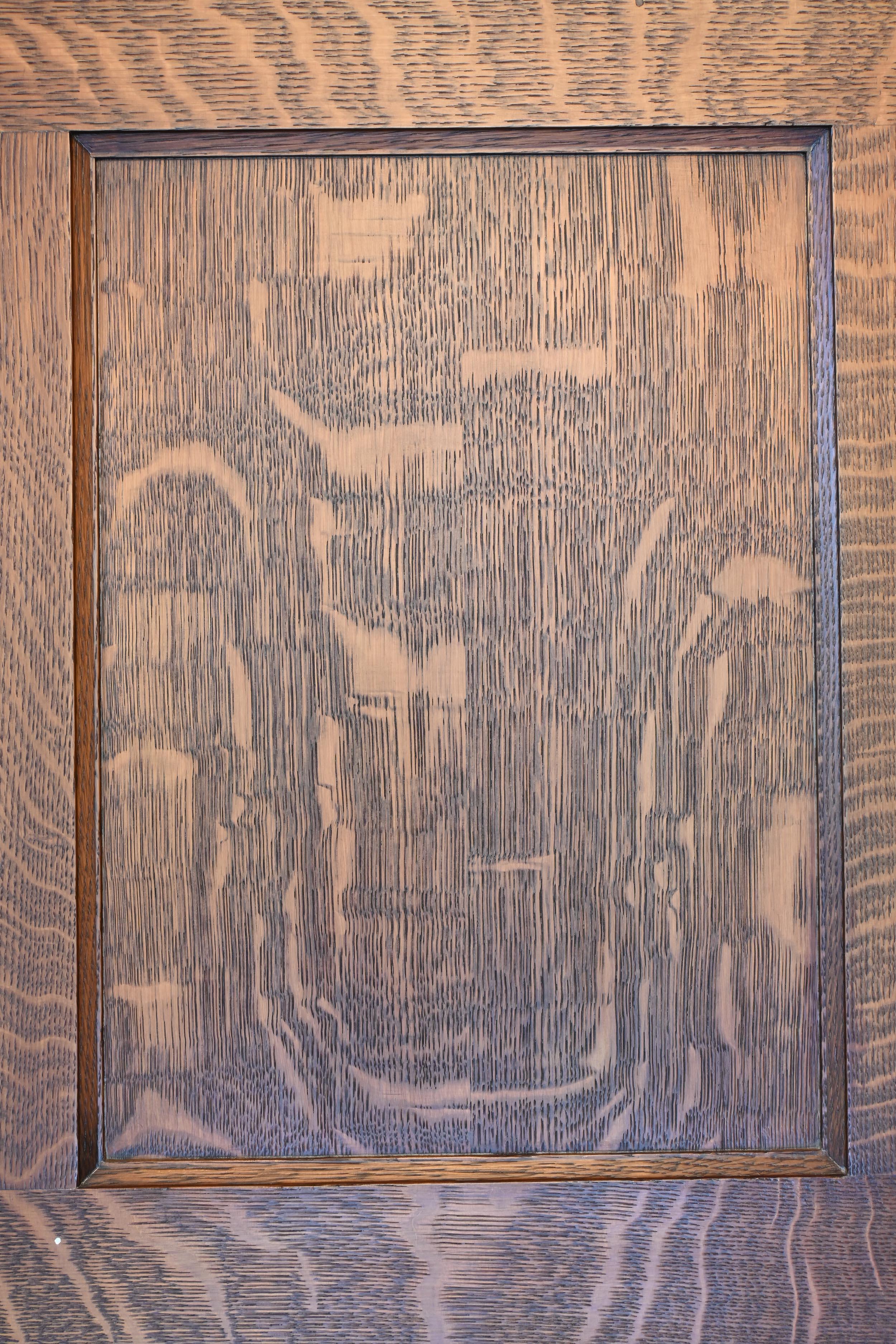 Tiger Oak 'Quarter Sawn' 1929 Paneled Room & Doors Complete For Sale 1