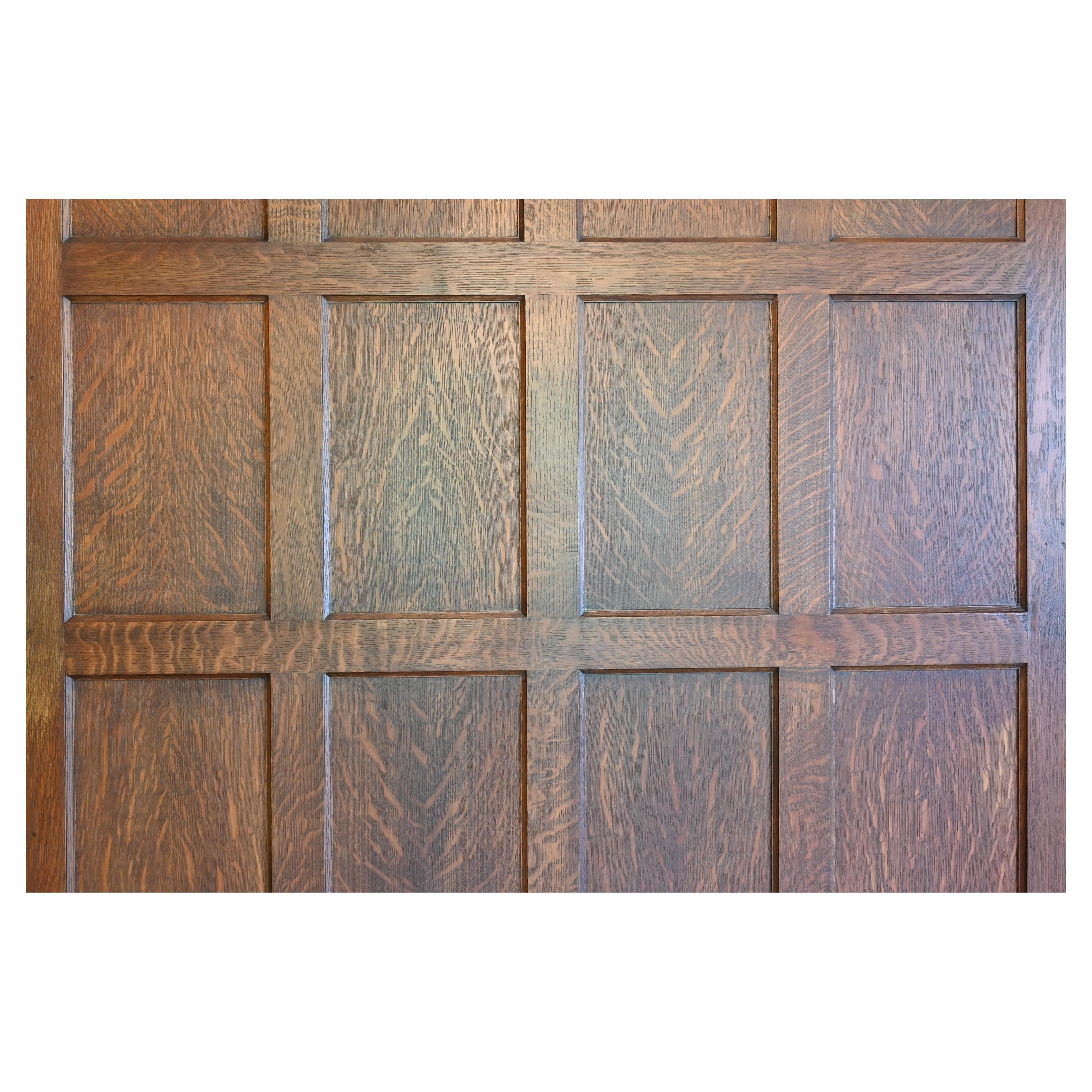 Tiger Oak 'Quarter Sawn' 1929 Paneled Room & Doors Complete For Sale