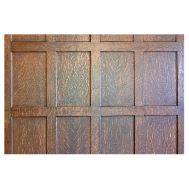 Tiger Oak 'Quarter Sawn' 1929 Paneled Room and Doors Complete For Sale at 1stDibs