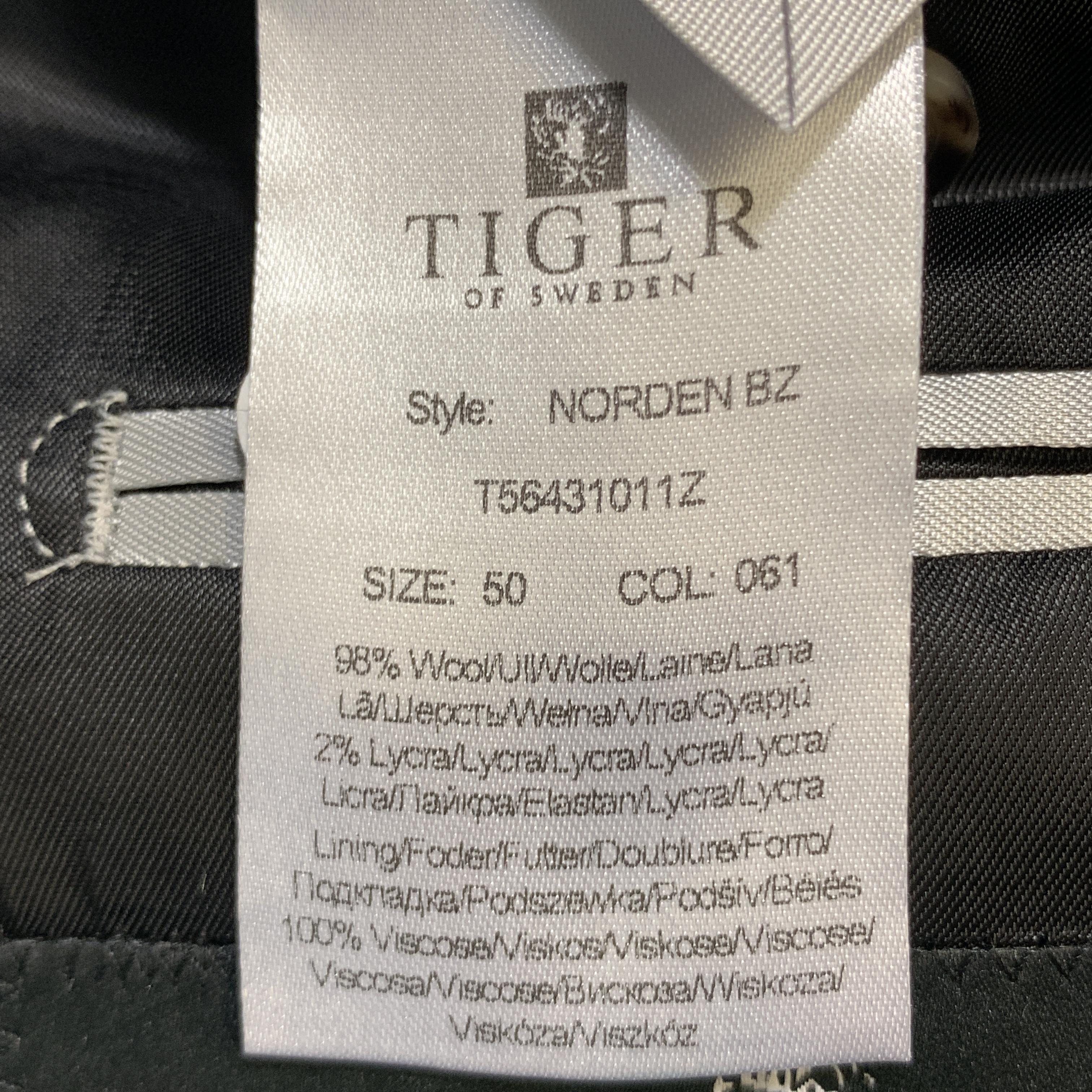 Men's TIGER of SWEDEN 40 Regular Dark Gray Wool Blend Notch Lapel Sport Coat