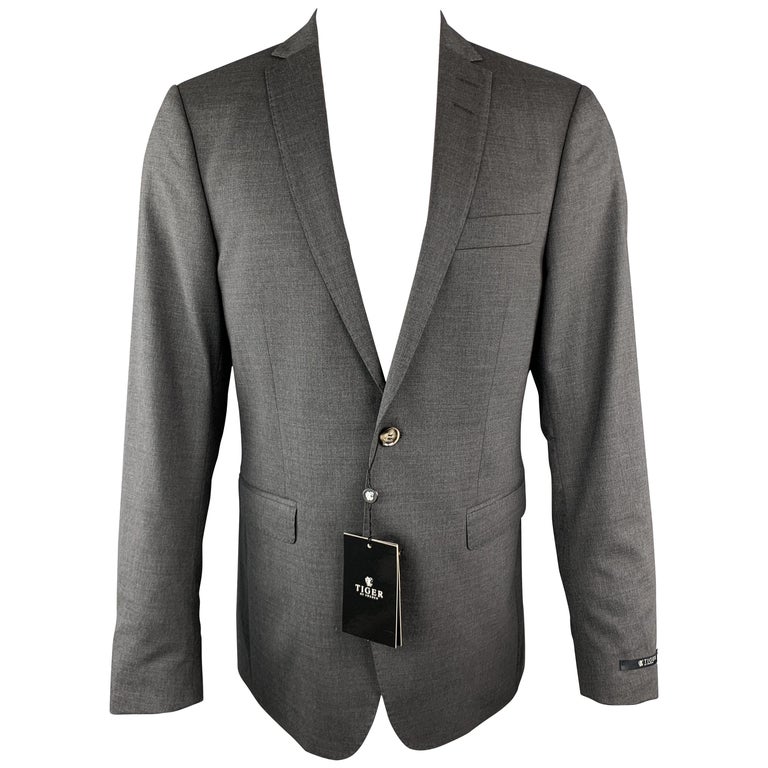 TIGER of SWEDEN 40 Regular Dark Gray Wool Blend Notch Lapel Sport Coat ...