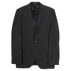 Tiger of Sweden Men's Grey Checked Blazer, M/L, Polyester Wool Blend