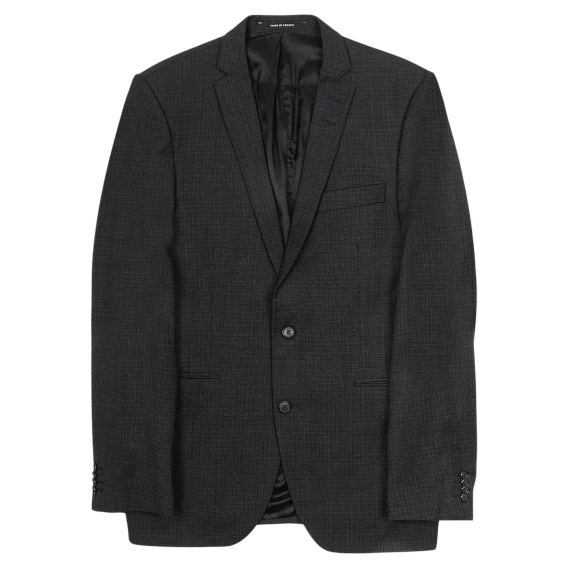 Tiger of Sweden Herren-Blazer mit grauem Karomuster, Größe M/L, taillierte Passform