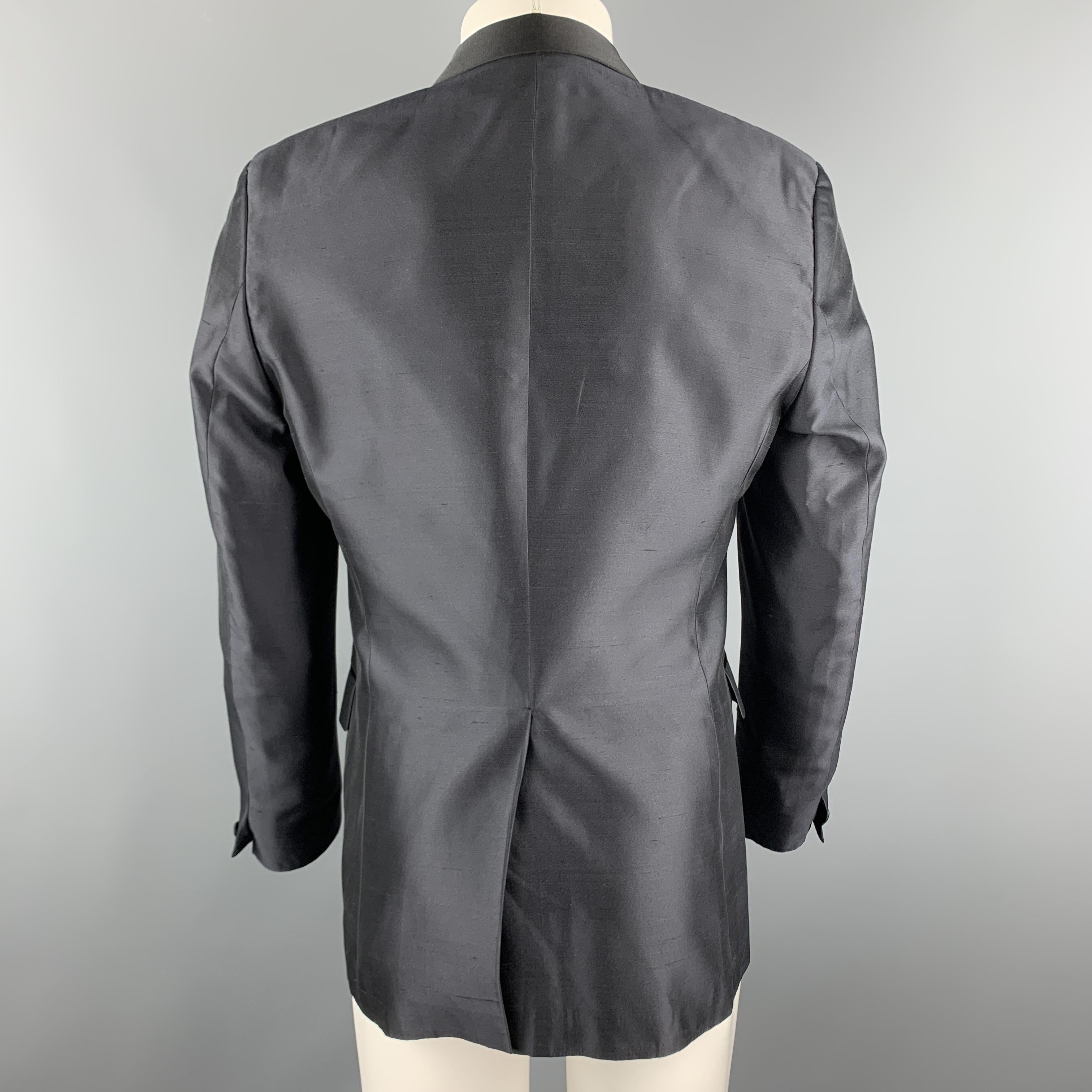 Men's TIGER of SWEDEN Size 40 Black Silk Shawl Collar Sport Coat