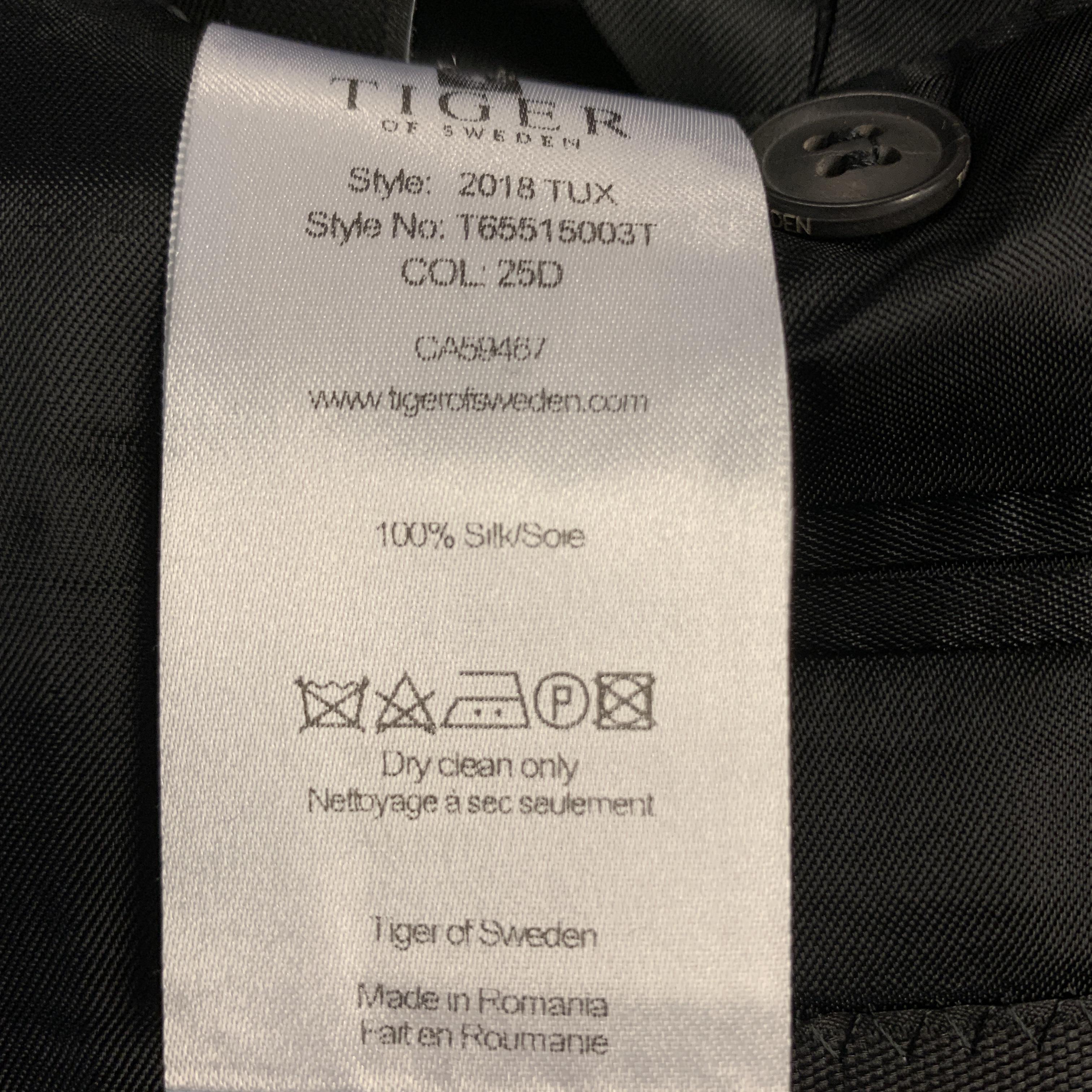 TIGER of SWEDEN Size 40 Black Silk Shawl Collar Sport Coat 1
