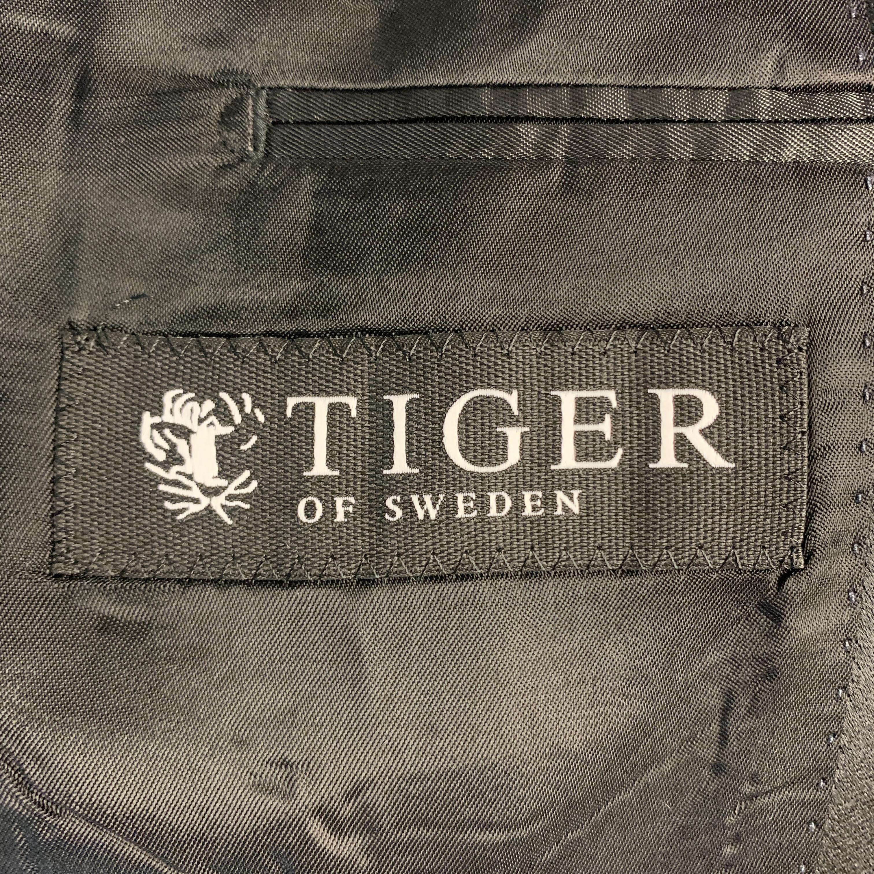 TIGER of SWEDEN Size 40 Black Silk Shawl Collar Sport Coat 2