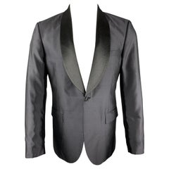 TIGER of SWEDEN Size 40 Black Silk Shawl Collar Sport Coat